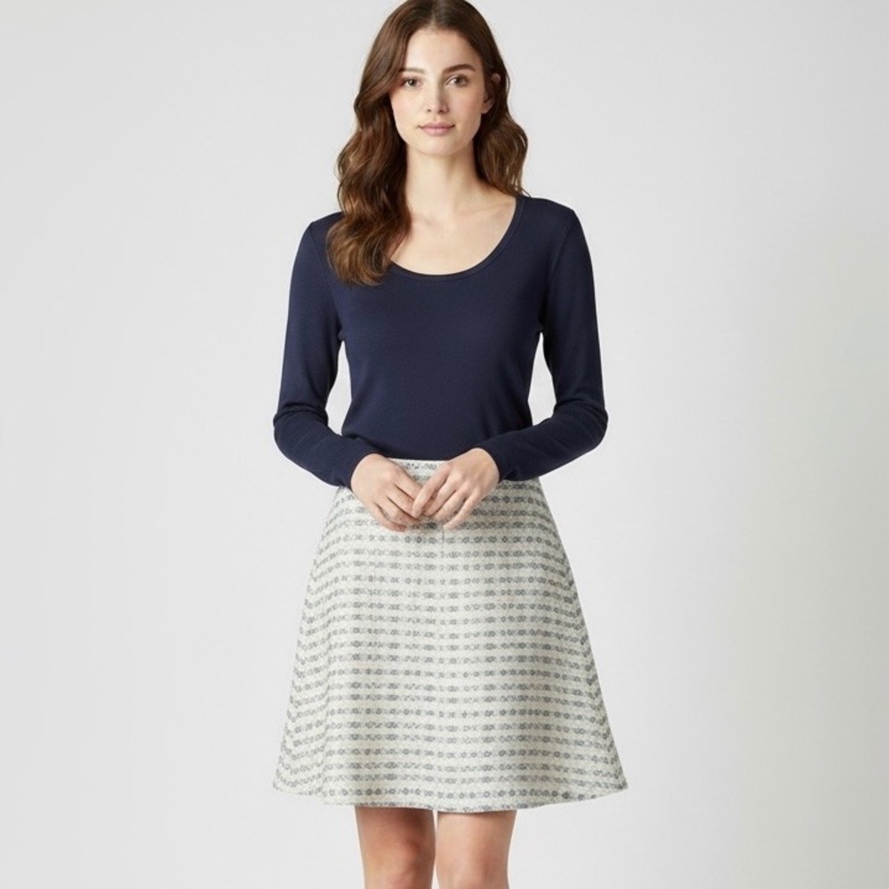 J.Crew Factory  Women Skirt Size 10 A-Line Geometric Print Career Party Metallic